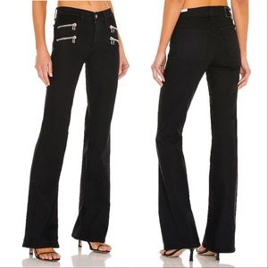 Like New Lovers and Friends Black Low Rise Bailey Flare Moto Jeans Bootcut